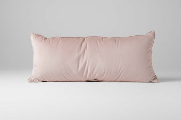 Blush Pink Velvet Lumbar Pillow