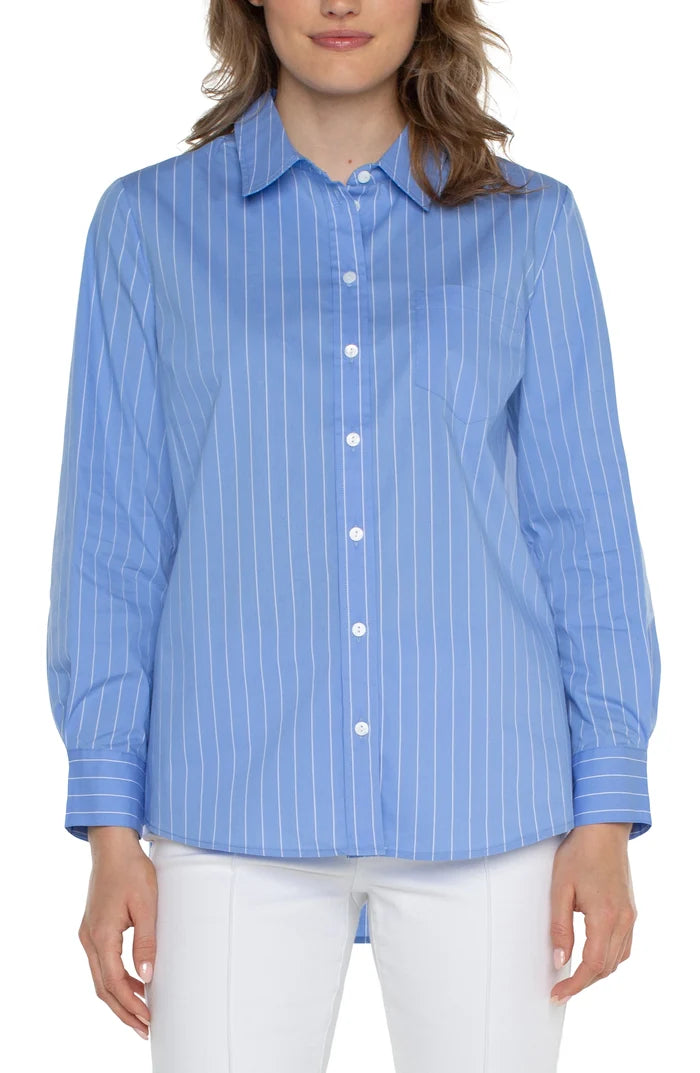 Classic Button Front Poplin Shirt