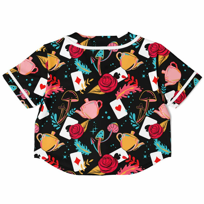 Curiouser and Curiouser Cropped Jersey, Cropped Baseball Jersey, - One Stop Rave