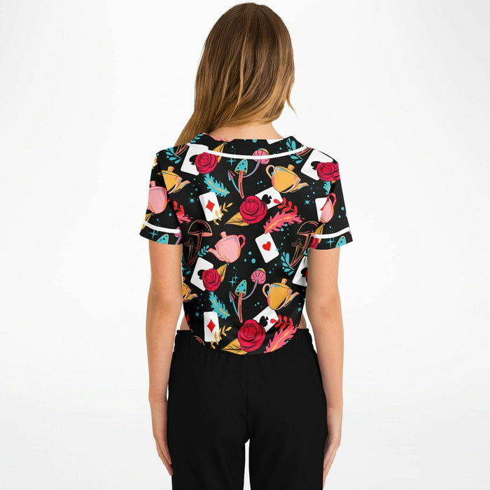 Curiouser and Curiouser Cropped Jersey, Cropped Baseball Jersey, - One Stop Rave