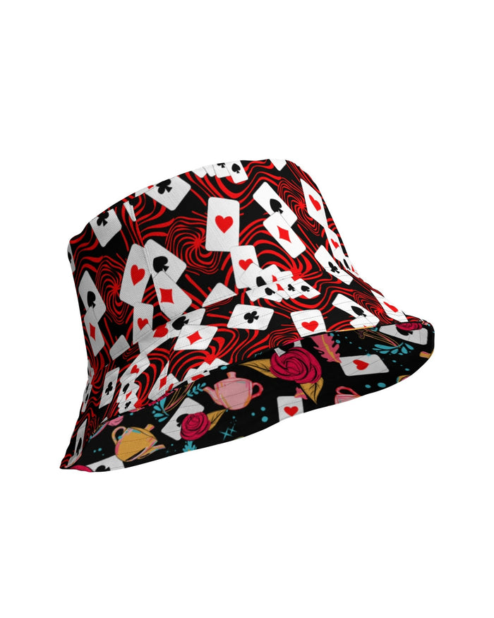 Curiouser and Curiouser / Off With Your Head Reversible Bucket Hat, Bucket Hat, - One Stop Rave