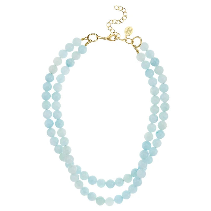 Double Strand Light Blue Necklace