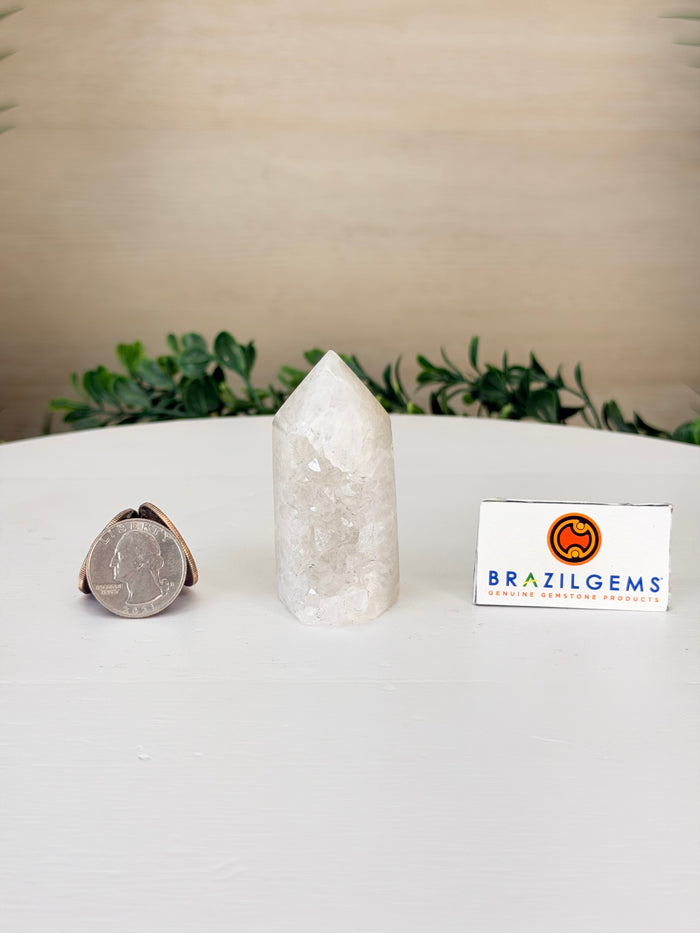 Drusy Agate Crystal Tower, Fully Polished, 2.6 in Tall #3106NA-018
