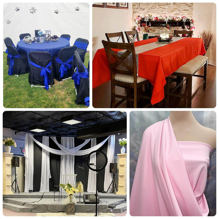 Event decoration with tables and chairs in various settings.