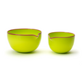 Electric Lime Spouted Glass Bowl, Medium