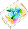Emma's Hydrangeas in Pink Acrylic Tray