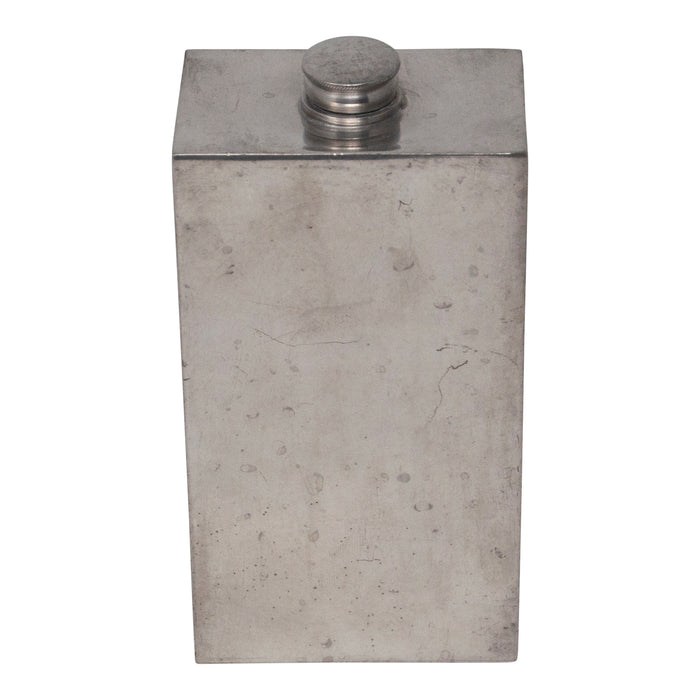 Vintage English Pewter Block Rectangular Flask Top | The Hour Shop