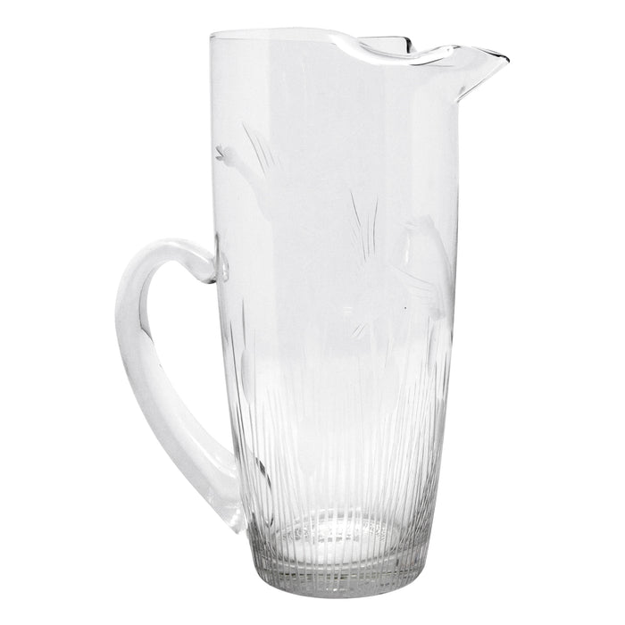 Vintage Etched Duck and Reeds Cocktail Pitcher Set Pitcher | The Hour Shop