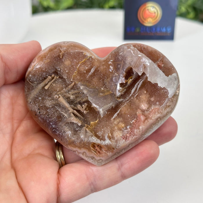 Extra Plus Quality Pink Amethyst Heart Geode on an Acrylic Stand, 0.37 lbs & 2.5" Tall #5462PK-001 by Brazil Gems - Brazil GemsBrazil GemsExtra Plus Quality Pink Amethyst Heart Geode on an Acrylic Stand, 0.37 lbs & 2.5" Tall #5462PK-001 by Brazil GemsHearts5462PK-001