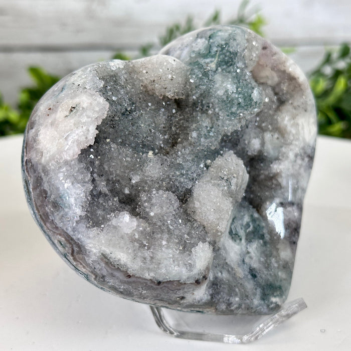 Extra Quality Amethyst Heart Geode on an Acrylic Stand, 1.26 lbs & 3.25" Tall #5462-0059 by Brazil Gems - Brazil GemsBrazil GemsExtra Quality Amethyst Heart Geode on an Acrylic Stand, 1.26 lbs & 3.25" Tall #5462-0059 by Brazil GemsHearts5462-0059