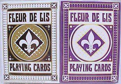 PlayingCardDecks.com-Fleur De Lis Purple & Black 2 Deck Set Bundle Playing Cards