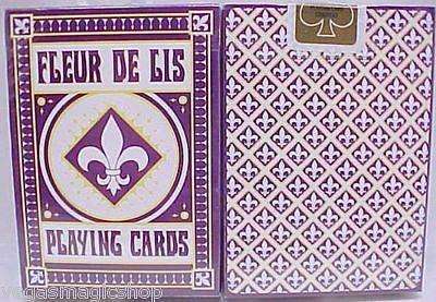 PlayingCardDecks.com-Fleur De Lis Purple & Black 2 Deck Set Bundle Playing Cards