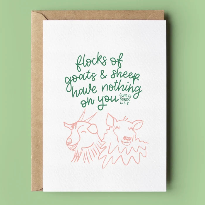 Flocks of Goats & Sheep Funny Christian Anniversary Card - Song of Songs