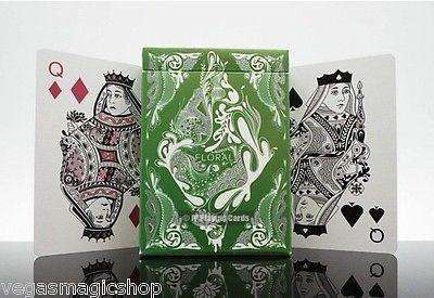 PlayingCardDecks.com-Floral Green Playing Cards USPCC