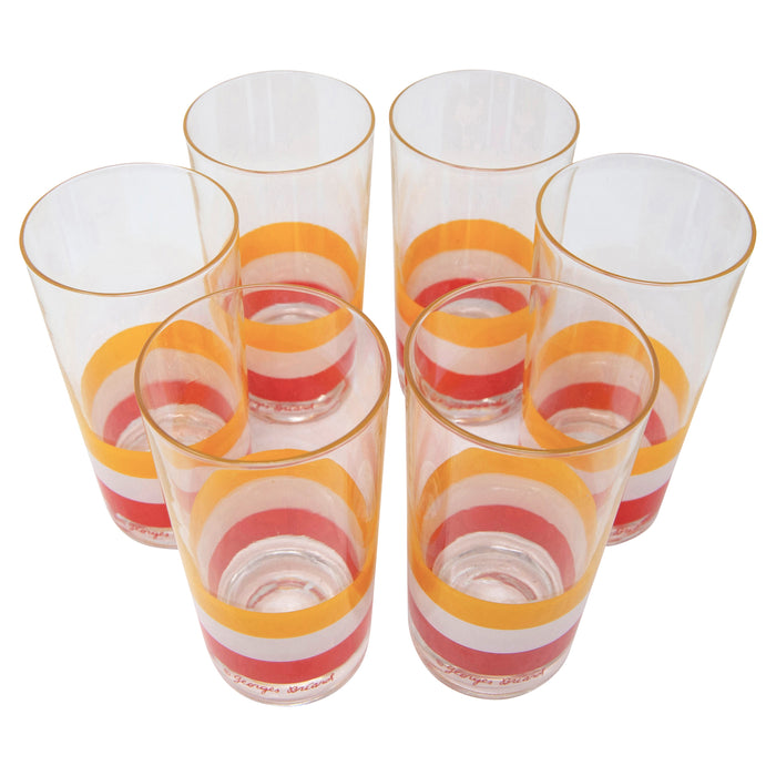 Vintage Georges Briard Cabana Striped Collins Glasses Top | The Hour Shop