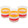 Vintage Georges Briard Yellow White Orange Cabana Rocks Glasses | The Hour Shop