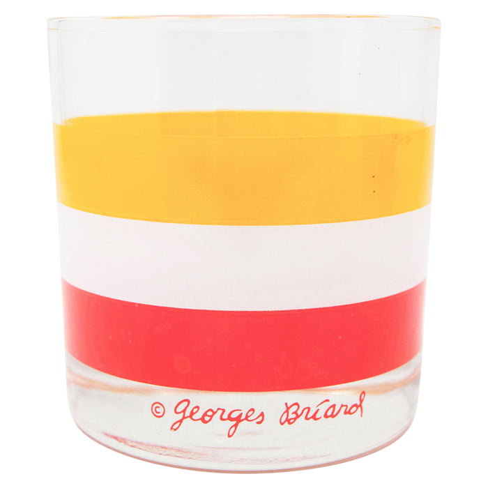 Vintage Georges Briard Yellow White Orange Cabana Rocks Glass | The Hour Shop