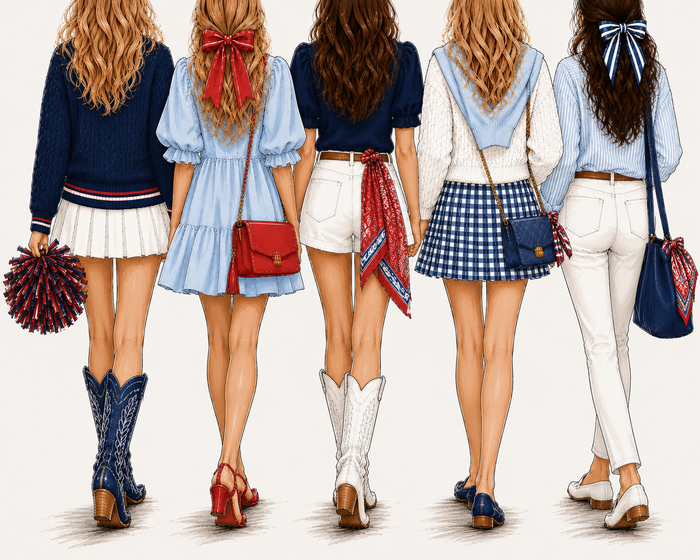 Girls Navy & Red Tee