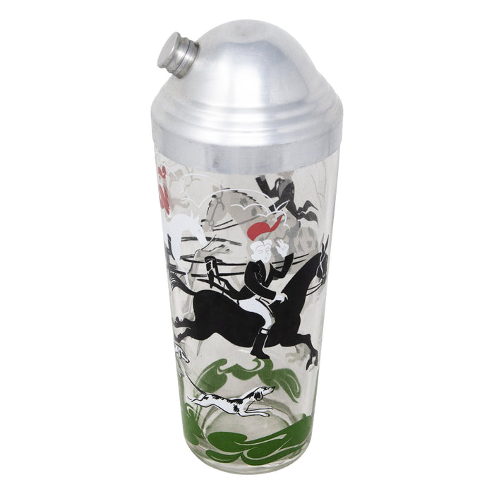 Vintage Hazel Atlas Fox Hunt Cocktail Shaker Left | The Hour Shop