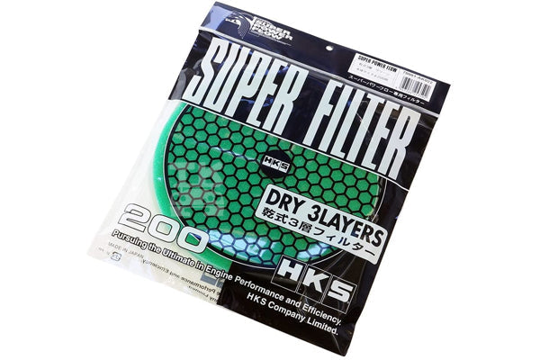HKS Super Power Flow Reloaded Replacement Air Filter 200mm Green Dry #213121040 HKS