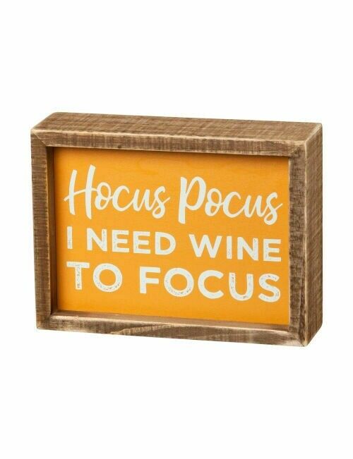 PBK Halloween Hocus Pocus Orange Wood Inset Box Sign - Piglet's Closet