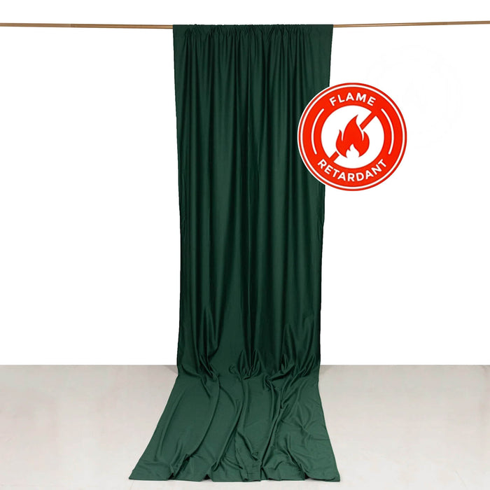 Green flame-retardant curtain on a white backdrop
