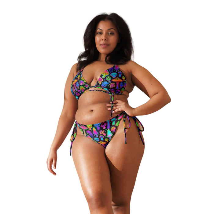 Model wearing the Psilo Triangle Top & Psilo String Bottoms by One Stop Rave.