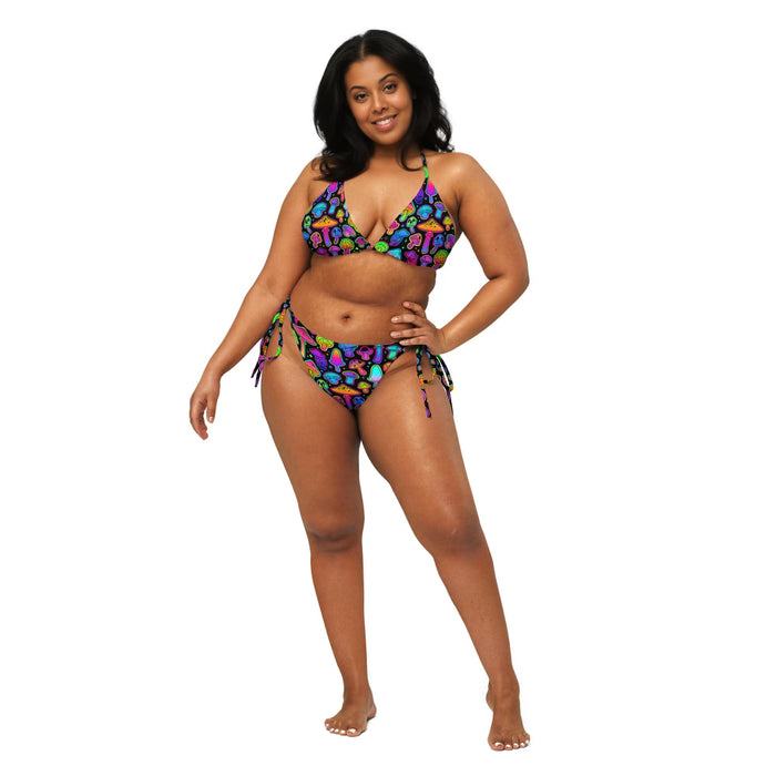 Model wearing the Psilo Triangle Top & Psilo String Bottoms by One Stop Rave.