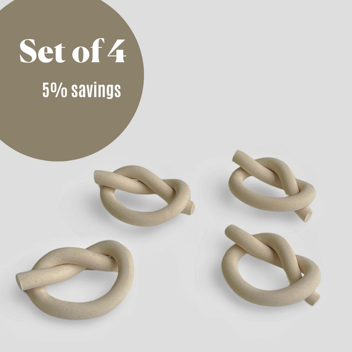 Ivory Knot Napkin Ring, Set of 4