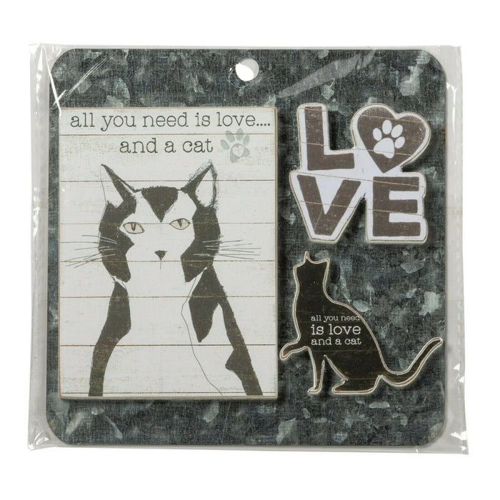Love and a Cat Magnet Memo Holder Set - Piglet's Closet