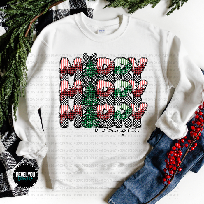 Merry Stack And Bright - PNG