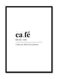 Coffee definition in french typography, Poster | Oppositewall.com