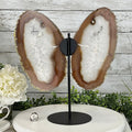 Natural Brazilian Agate "Butterfly Wings", Metal Stand, 14.5" Tall Model #5050NA-096 by Brazil Gems - Brazil GemsBrazil GemsNatural Brazilian Agate "Butterfly Wings", Metal Stand, 14.5" Tall Model #5050NA-096 by Brazil GemsAgate Butterfly Wings5050NA-096