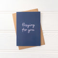Navy and White Praying For You Card