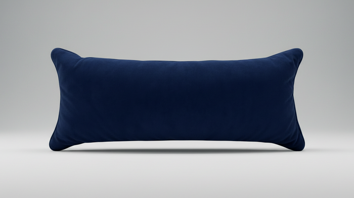 Navy Velvet Lumbar Pillow