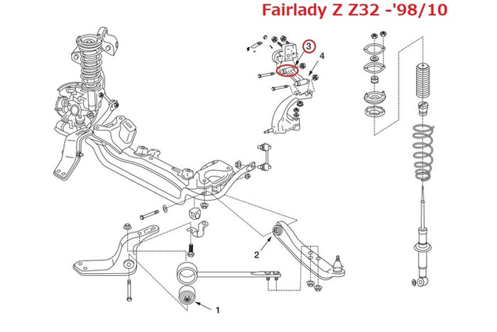 NISMO Front Upper Link Bush Body Side - Skyline R32 BNR32 Fairlady Z32