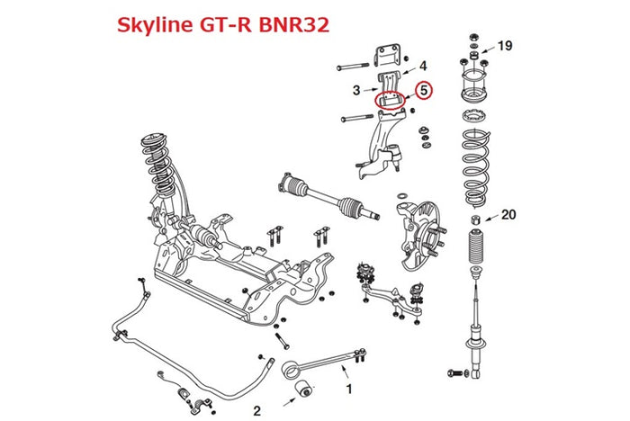 NISMO Front Upper Link Bush, Third Link Side - Skyline BNR32 Fairlady Z32