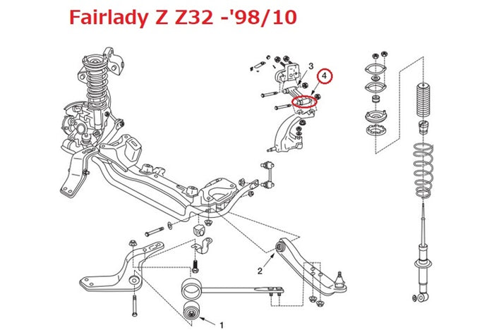 NISMO Front Upper Link Bush, Third Link Side - Skyline BNR32 Fairlady Z32