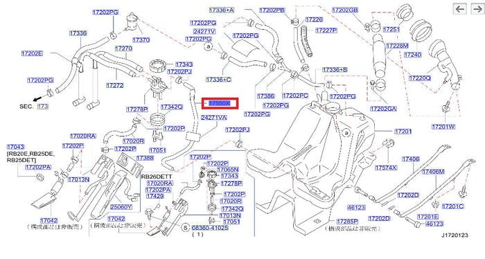NISMO Heritage Fuel Hose - Skyline BCNR33 95/01-97/02 17550-RHR30 ##660122150 NISMO