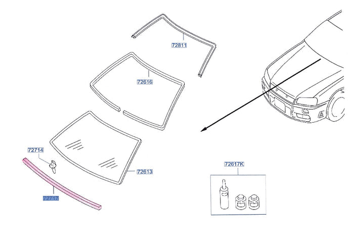 NISSAN Front Windshield Windscreen Front Molding - BNR34 R34 #663101773 NISSAN