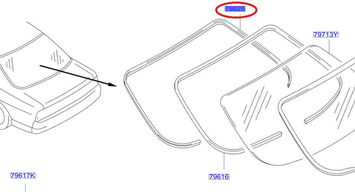 Nissan Rear Window Inner Molding - R33 4 Doors (1993/08-1995/01) ##663101786 NISSAN