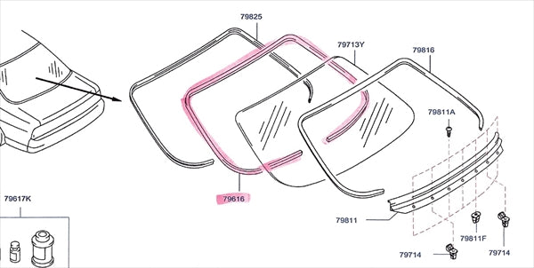 NISSAN Rear Window Inner Weatherstrip - Skyline R33 BCNR33 #663101775 NISSAN