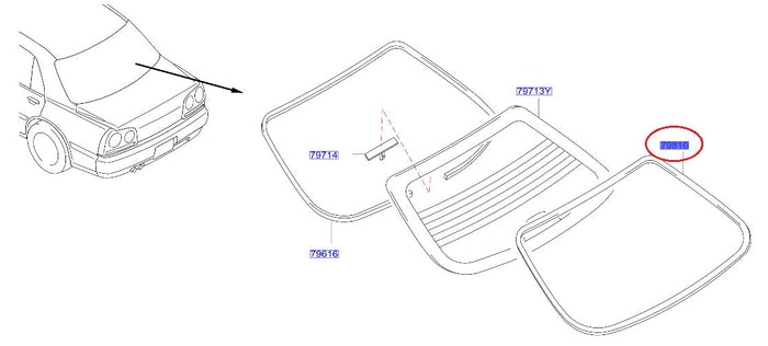 NISSAN Rear Window Upper Molding - Skyline R34 BNR34 #663101576 NISSAN