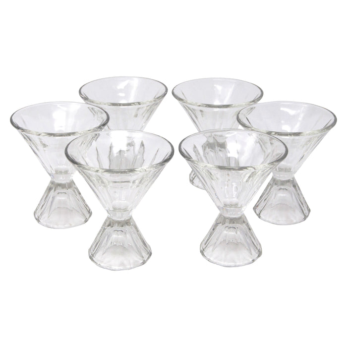 Vintage Paneled Art Deco Cone Stem Cocktail Glasses | The Hour Shop