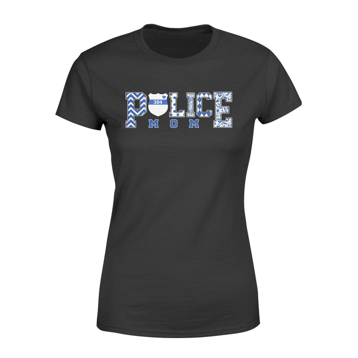 Apparel XS / Black Personalized Shirt - Police Mom - Patterned - Standard Women's T-shirt -DSAPP