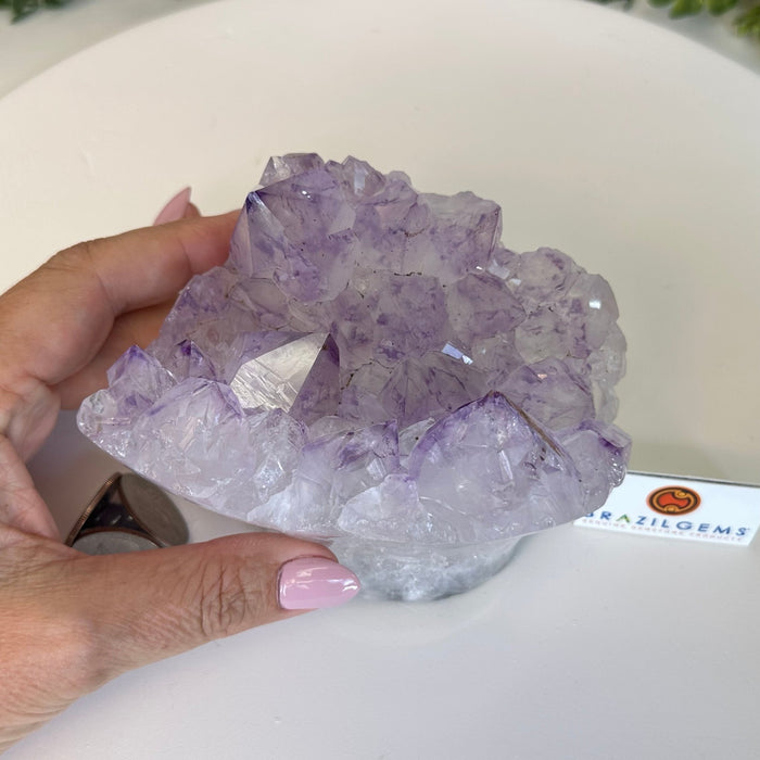 Polished Amethyst Flower 2.11 lbs & 3.4" Tall 5609 - 0038 - Brazil GemsBrazil GemsPolished Amethyst Flower 2.11 lbs & 3.4" Tall 5609 - 0038Crystal Flowers5609 - 0038