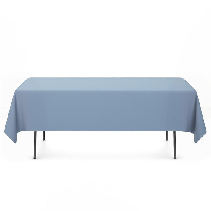 Premium Polyester Rectangle Tablecloth 60"x102" - 220GSM - Dusty Blue - By TCF Linen