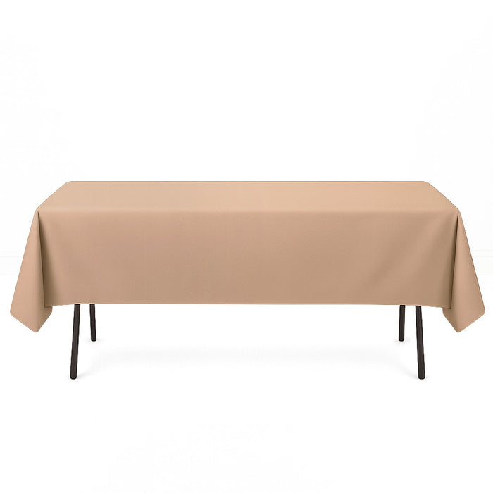Premium Polyester Rectangle Tablecloth 60"x102" - 220GSM - Nude - By TCF Linen