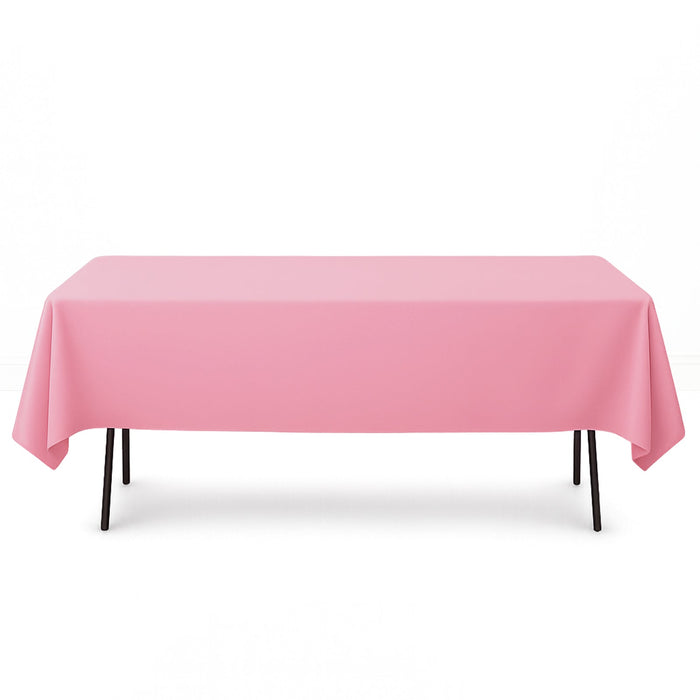 Premium Polyester Rectangle Tablecloth 60"x102" - 220GSM - Pink - By TCF Linen