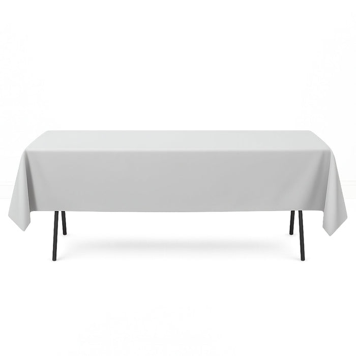 Premium Polyester Rectangle Tablecloth 60"x102" - 220GSM - Silver - By TCF Linen